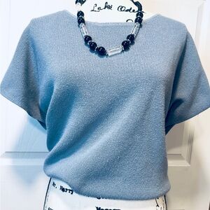Cyrus Powder Blue Knit Top